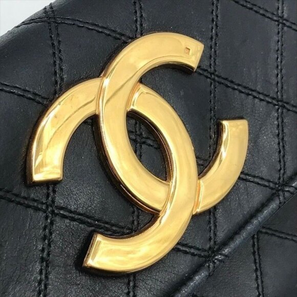 Authentic CHANEL CC Vintage Single Flap Bag Large Coco Quilted Chain Shoulder - Picture 5 of 16